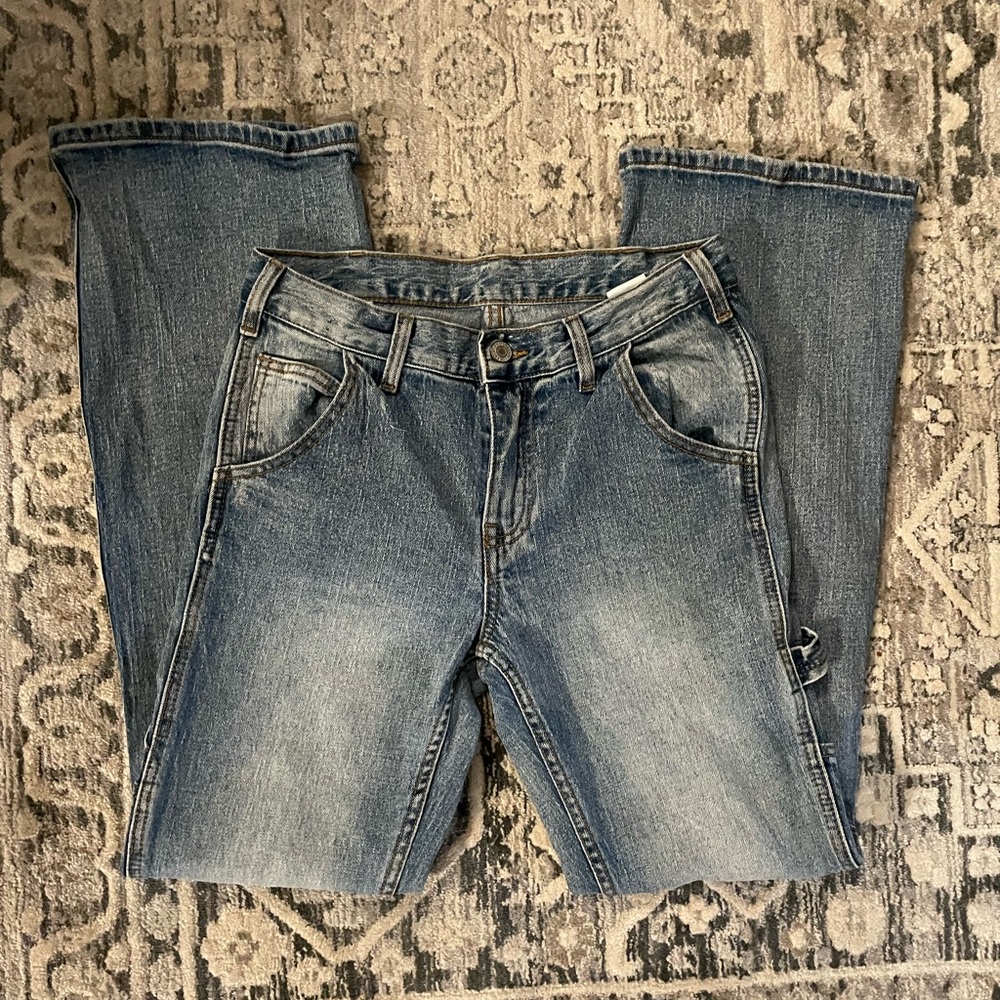 Brandy Melville Blue Flare Wide Leg Jeans